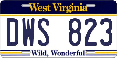 WV license plate DWS823