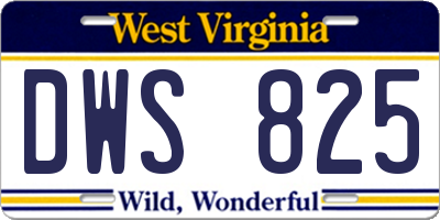 WV license plate DWS825