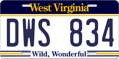 WV license plate DWS834