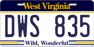 WV license plate DWS835