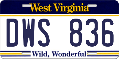 WV license plate DWS836