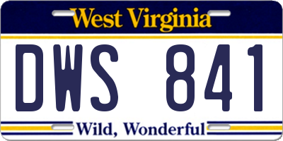 WV license plate DWS841