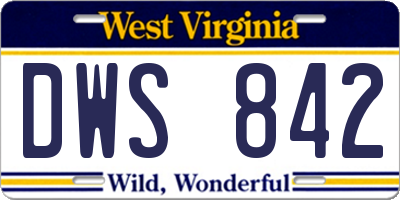 WV license plate DWS842