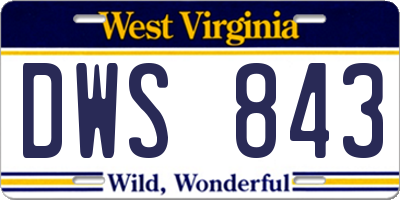WV license plate DWS843