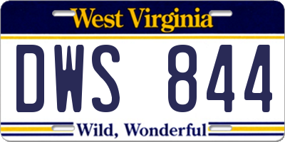 WV license plate DWS844