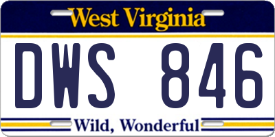WV license plate DWS846