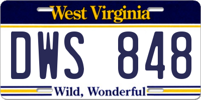 WV license plate DWS848