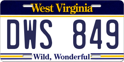 WV license plate DWS849