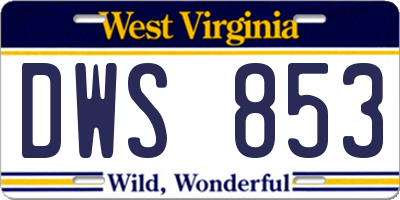 WV license plate DWS853