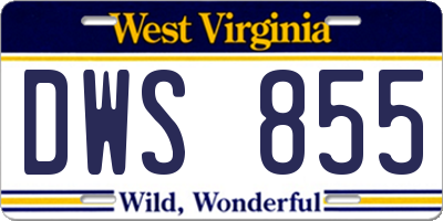 WV license plate DWS855