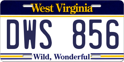 WV license plate DWS856