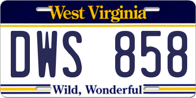 WV license plate DWS858