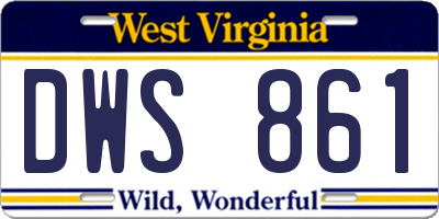 WV license plate DWS861
