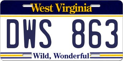 WV license plate DWS863