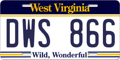 WV license plate DWS866