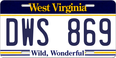WV license plate DWS869