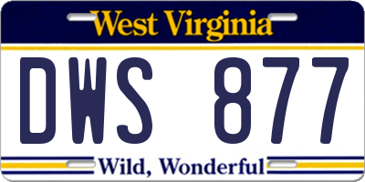 WV license plate DWS877