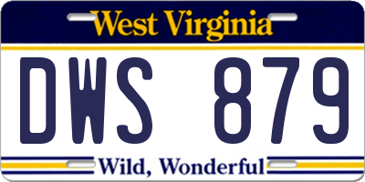 WV license plate DWS879