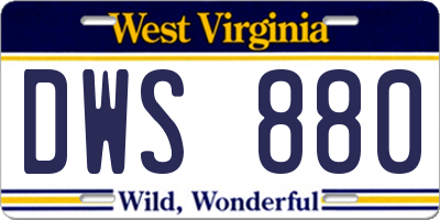 WV license plate DWS880