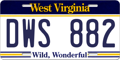 WV license plate DWS882