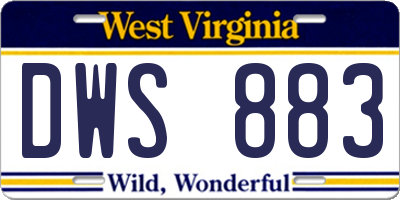 WV license plate DWS883