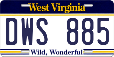 WV license plate DWS885