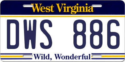 WV license plate DWS886