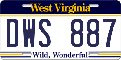 WV license plate DWS887