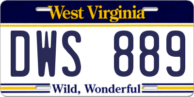 WV license plate DWS889