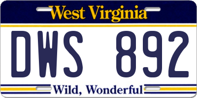 WV license plate DWS892