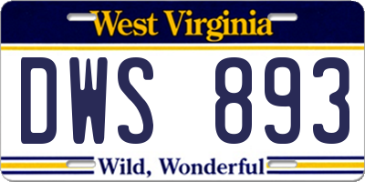 WV license plate DWS893