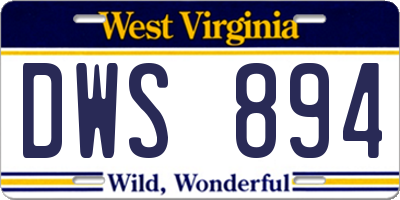 WV license plate DWS894