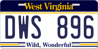 WV license plate DWS896