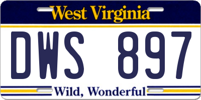 WV license plate DWS897