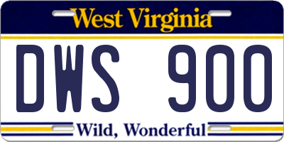 WV license plate DWS900