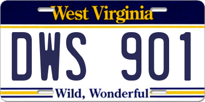 WV license plate DWS901