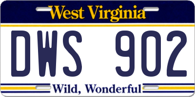 WV license plate DWS902