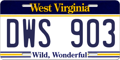 WV license plate DWS903
