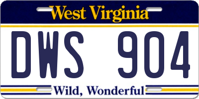 WV license plate DWS904