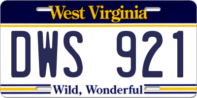 WV license plate DWS921