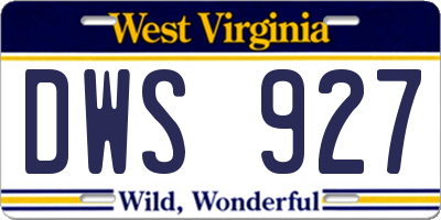 WV license plate DWS927
