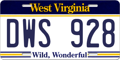 WV license plate DWS928