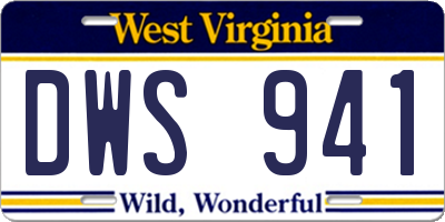 WV license plate DWS941