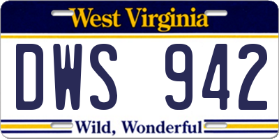 WV license plate DWS942