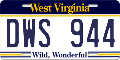 WV license plate DWS944