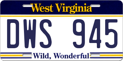 WV license plate DWS945
