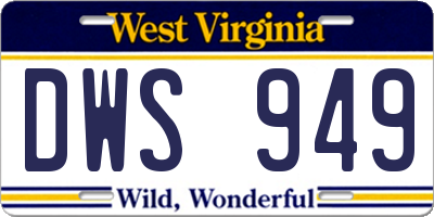 WV license plate DWS949