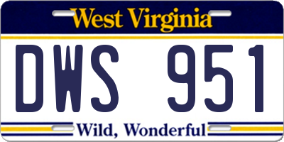 WV license plate DWS951