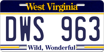 WV license plate DWS963