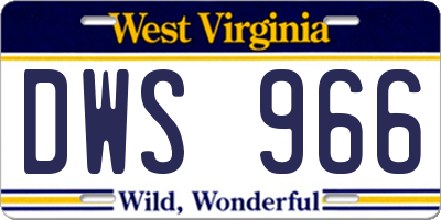 WV license plate DWS966